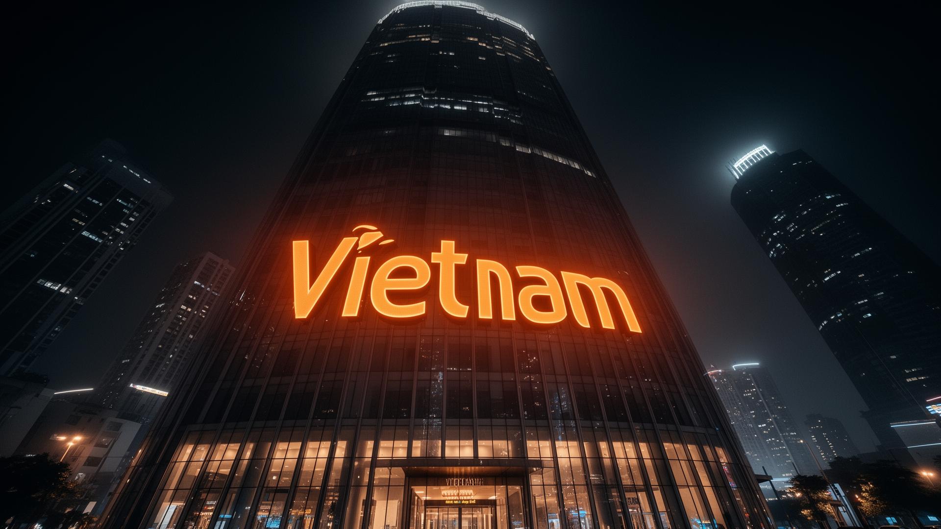 Biển quảng cáo và logo tòa nhà do Sao Tân Việt thi công